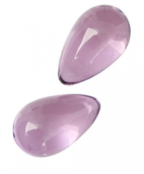 Стеклянные вагинальные шарики в форме капелек, цвет: нежно-розовый