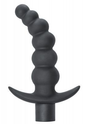 Анальная елочка с вибрацией Ecstasy, цвет: серый - 14 см