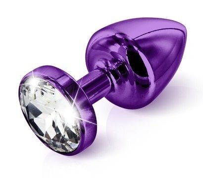 Анальная пробка с кристаллом ANNI round purple T3 фиолетового цвета - 9 см.