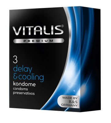 Презервативы Vitalis Premium Delay Cooling с охлаждающим эффектом - 3 шт.