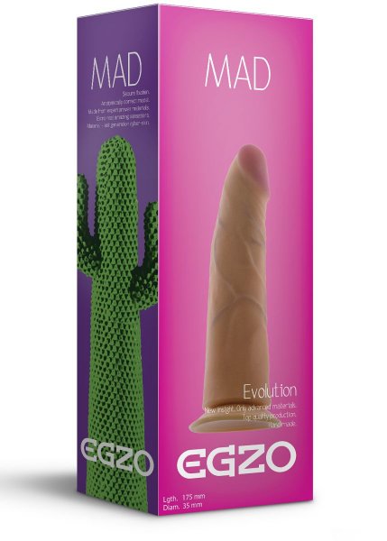 Фаллоимитатор без мошонки Mad Cactus - 17,5 см, цвет: телесный
