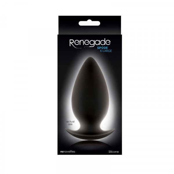 Анальная пробка Renegade Spades X-large для ношения, цвет: черный - 11,1 см
