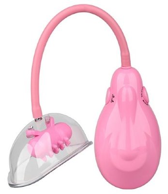 Вакуумный вибромассажер VIBRATING VAGINA PUMP, цвет: розовый