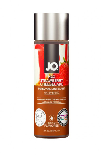 Смазка JO H2O Strawberry-Cheesecake на водной основе с ароматом клубничного чизкейка - 60 мл.