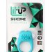 Эрекционное кольцо Lit-Up Silicone Stimu Ring 5 с щеточкой, цвет: голубой