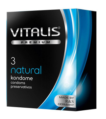 Классические презервативы Vitalis Premium Natural - 3 шт.