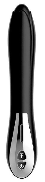 Вибромассажер MAGIC BLACK TULIP - 22 см, цвет: черный