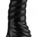 Черная рельефная винтообразная анальная втулка - 20,5 см.