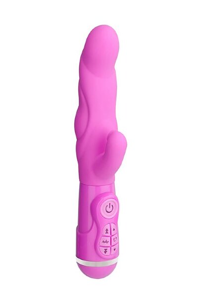Вибратор Instyle Duo Vibrator 5.5inch с клиторальным стимулятором, цвет: розовый - 14 см