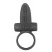Эрекционное кольцо с вибрацией и язычком Sex Expert, цвет: черный