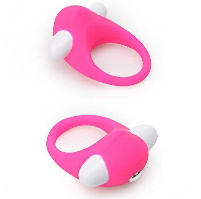 Эрекционное кольцо Lit-Up Silicone Stimu Ring 6, цвет: розовый
