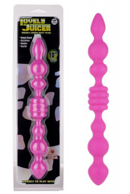 Анальный стимулятор Lovely Juicer Double Ended Butt Plug, цвет: розовый - 25,4 см
