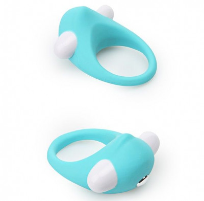 Эрекционное кольцо Lit-Up Silicone Stimu Ring 6, цвет: голубой