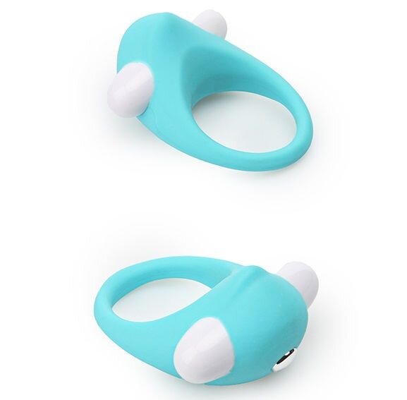 Эрекционное кольцо Lit-Up Silicone Stimu Ring 6, цвет: голубой