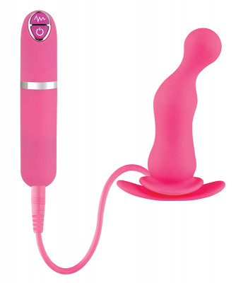 Вибровтулка Dash Butt Plug With Mini Controller II, цвет: розовый - 9 см