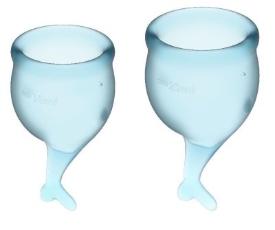 Набор менструальных чаш Feel secure Menstrual Cup, цвет: голубой