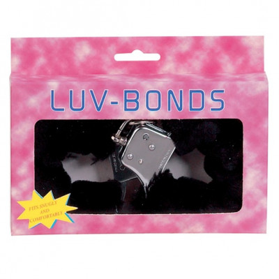 Металлические наручники Luv-Bonds, обшитые черным мехом