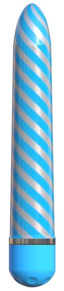 Вибратор Sweet Swirl Vibrator - 21,3 см, цвет: голубой