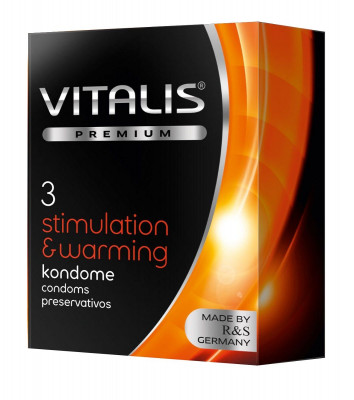 Презервативы Vitalis Premium Stimulation Warming с согревающим эффектом - 3 шт.