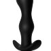 Фигурная анальная пробка с вибрацией Passion, цвет: черный - 14 см