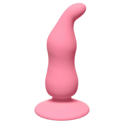 Анальная пробка Waved Anal Plug Pink, цвет: розовый - 11 см