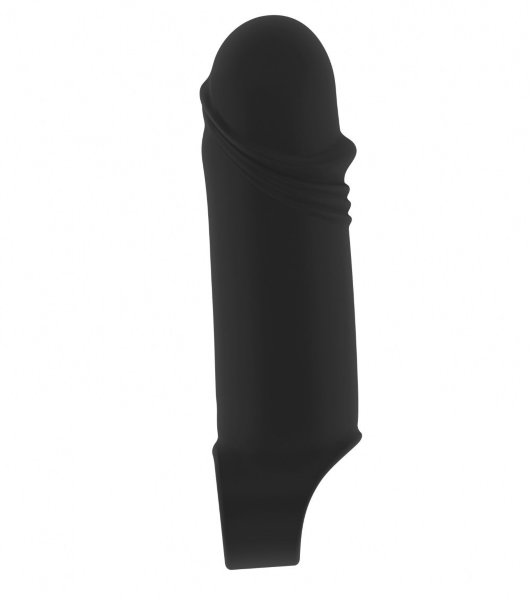 Удлиняющая насадка Stretchy Thick Penis Extension No.35 - 15,2 см, цвет: черный