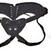 Корсетные трусики со шнуровкой и черным фаллосом, 16,5 см, цвет: фиолетовый