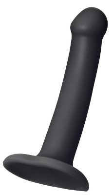 Фаллос на присоске Silicone Bendable Dildo S - 17 см, цвет: черный