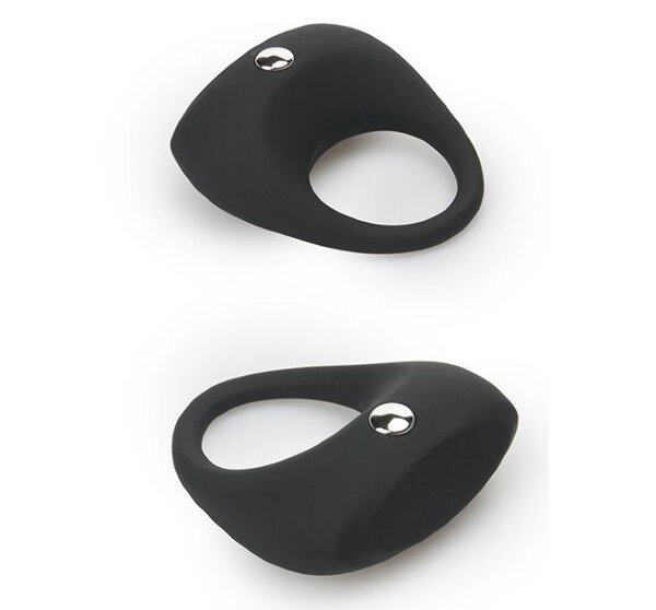 Эрекционное кольцо Lit-Up Silicone Stimu Ring 7, цвет: черный