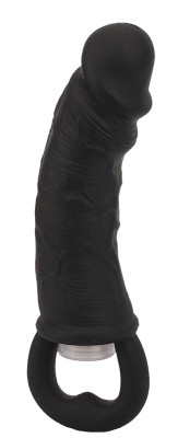 Вибровтулка-фаллос Erotic Loop Tuggers Hard Core, цвет: черный - 11,4 см