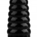 Черная рельефная коническая анальная втулка - 22,5 см.