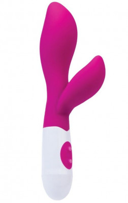 Вибратор Lilu с клиторальным стимулятором, цвет: розовый - 20 см