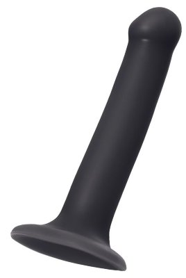 Фаллос на присоске Silicone Bendable Dildo M - 18 см, цвет: черный
