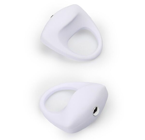 Эрекционное кольцо Lit-Up Silicone Stimu Ring 8, цвет: белый