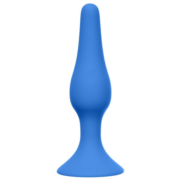 Анальная пробка Slim Anal Plug Medium, цвет: синий - 11,5 см