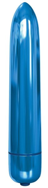Гладкая вибропуля Rocket Bullet - 8,9 см, цвет: голубой