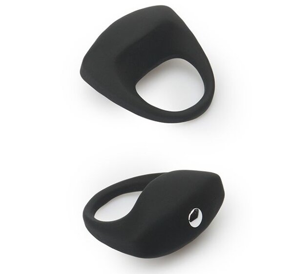 Эрекционное кольцо Lit-Up Silicone Stimu Ring 8, цвет: черный