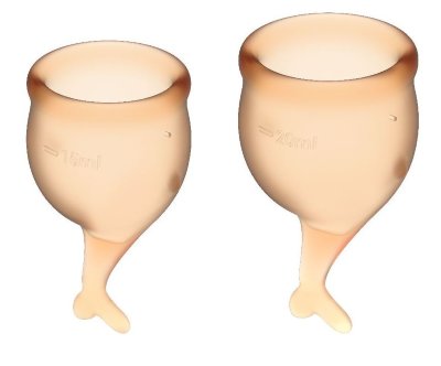 Набор менструальных чаш Feel secure Menstrual Cup, цвет: оранжевый