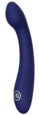Изогнутый вибромассажер HYBRIS - 21 см, цвет: синий