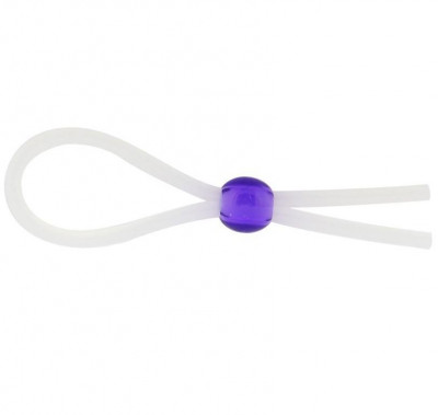 Лассо Silicone Cock Ring With Bead Lavender с фиолетовой бусиной, цвет: прозрачный