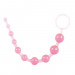 Анальная цепочка Thai Toy Beads с колечком, цвет: розовый - 25 см
