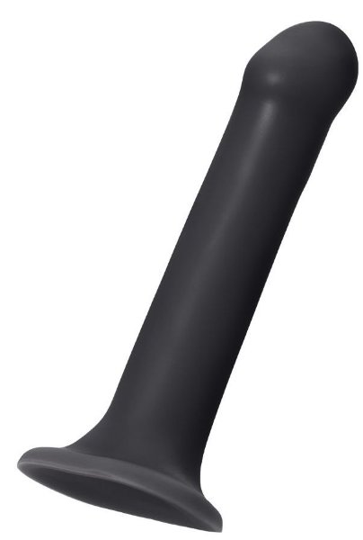 Фаллос на присоске Silicone Bendable Dildo XL - 20 см, цвет: черный