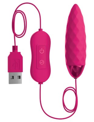Рельефная, работающая от USB вибропуля Fun, цвет: розовый
