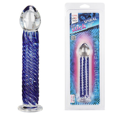 Стеклянный фаллоимитатор Spiral Stick - 17 см