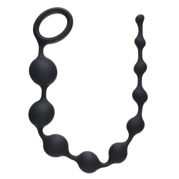Анальная цепочка Long Pleasure Chain, цвет: черный - 35 см