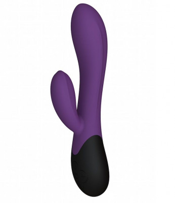 Вибратор с клиторальным отростком и нагревом Perseus, цвет: фиолетовый - 20,8 см