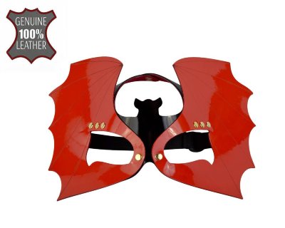 Лаковая маска Летучая мышь, цвет: красно-черный