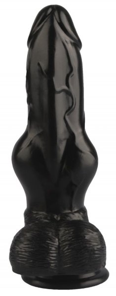 Анальный фаллоимитатор-реалистик - 21 см, цвет: черный