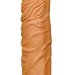 Реалистичная насадка-удлинитель - 19,5 см, цвет: коричневый