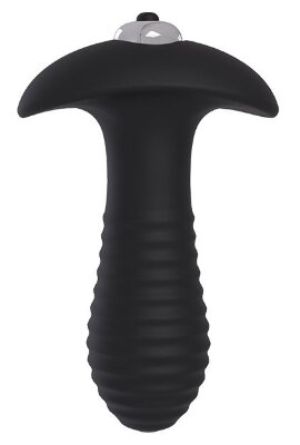 Анальный вибромассажер SPIRAL PLUG - 11 см, цвет: черный